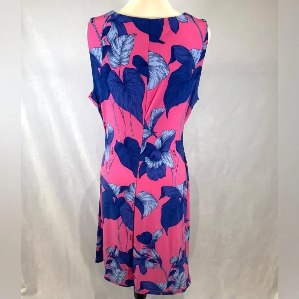 Tommy Hilfiger Island Orchid pink and purple twist side sheath dress size 12